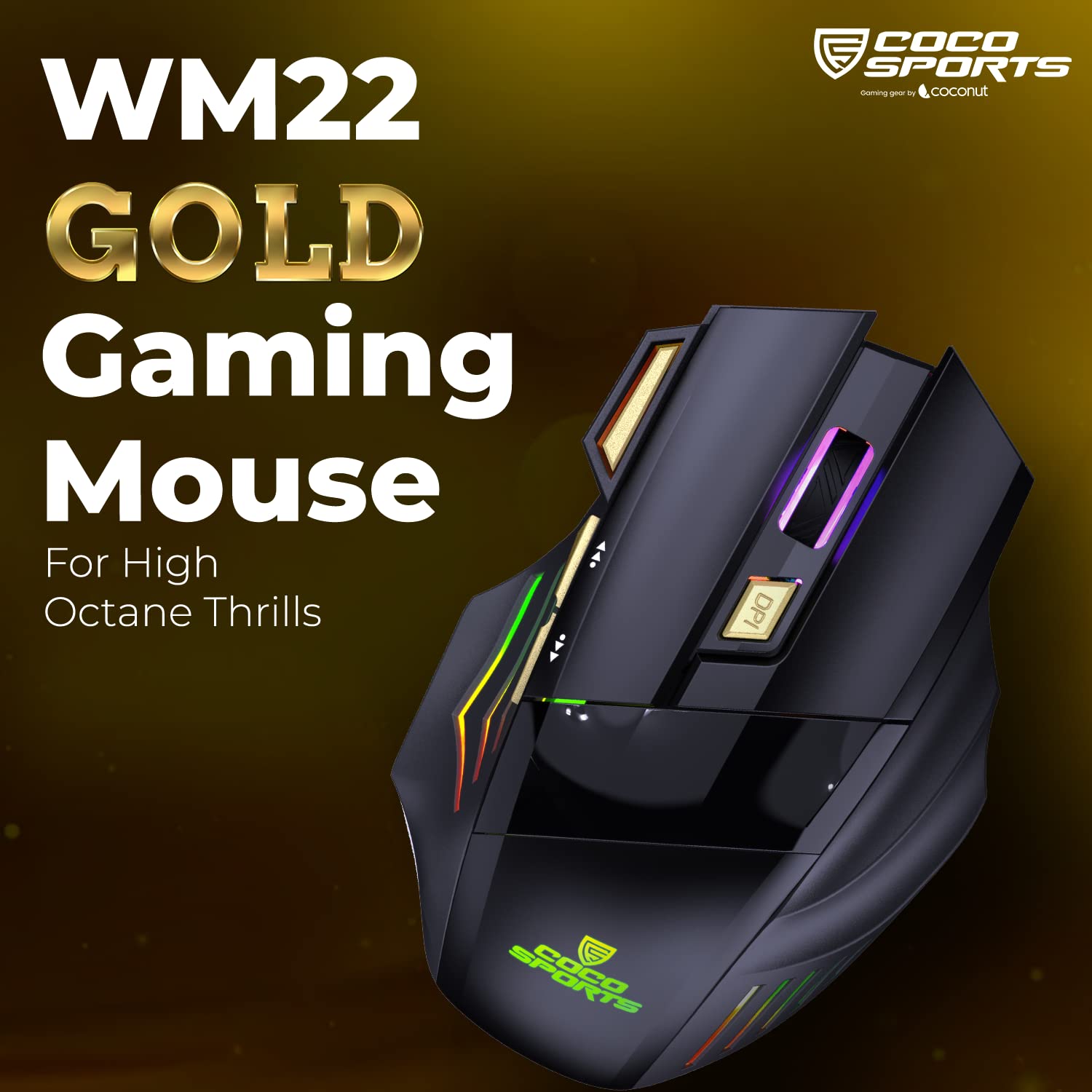 Coconut Coco Sports Gold Wireless Gaming Mouse